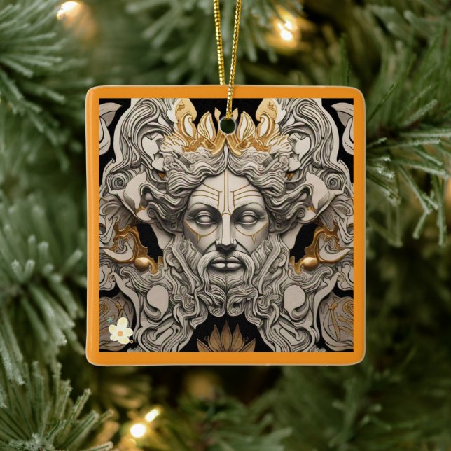 "Golden Mythology Art" Ceramic Ornament (Tree)