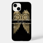Golden n Diamond Jewel Look Angel Wings Bling Case-Mate iPhone 14 Case