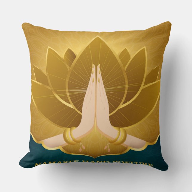 Golden Namaste Pillow (Front)