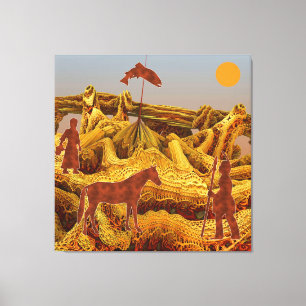 Golden Native Americans Canvas Print