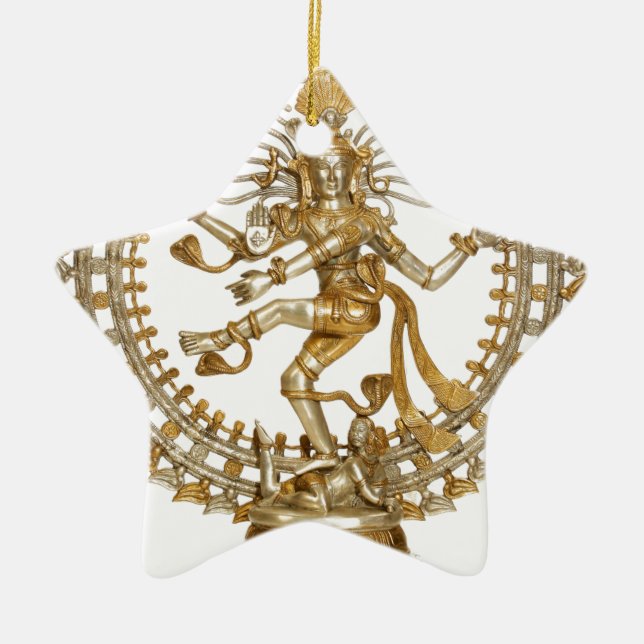 GOLDEN NATRAJ CERAMIC TREE DECORATION (Front)