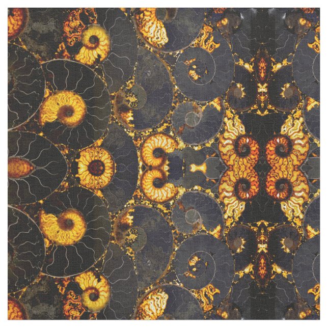 Golden Nautilus Fabric (Close Up)