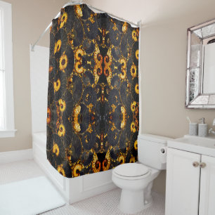 Golden Nautilus   spiral shell    Shower Curtain