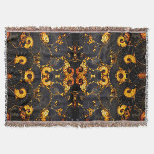 Golden Nautilus Throw Blanket