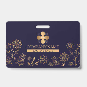Golden Navy bage ID Badge