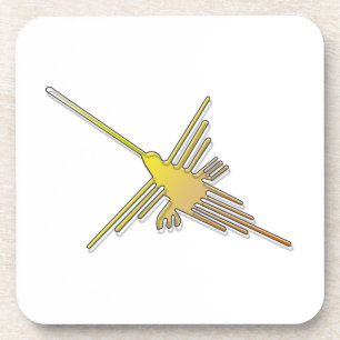 Golden Nazca Lines Hummingbird Coaster