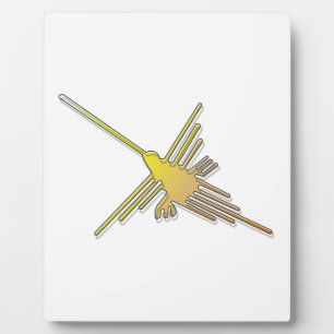 Golden Nazca Lines Hummingbird Plaque
