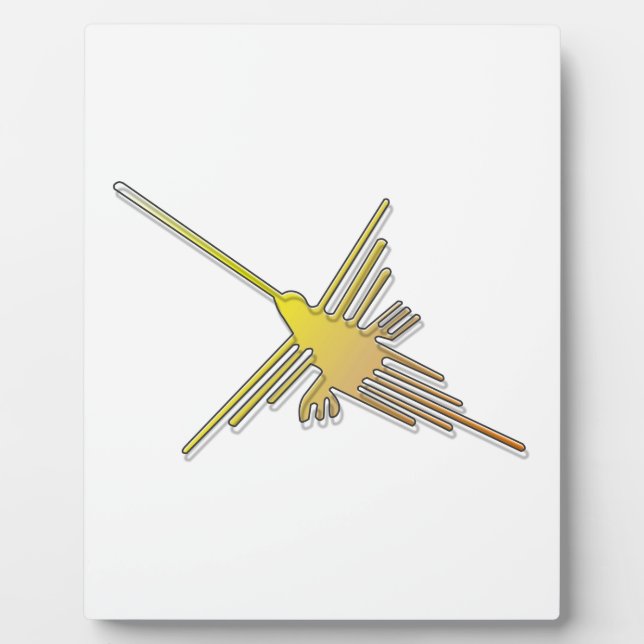 Golden Nazca Lines Hummingbird Plaque (Front)