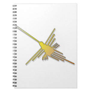 Golden Nazca Lines Hummingbird Spiral Notebook