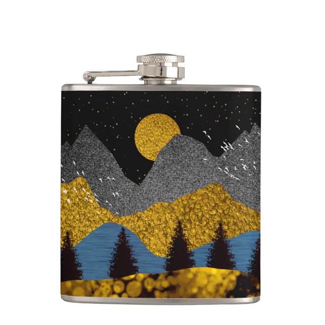 Golden Night Hip Flask (Front)