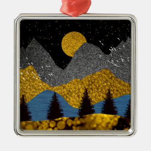 Golden Night Metal Tree Decoration