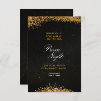 Golden Night of Elegance Prom Invitation