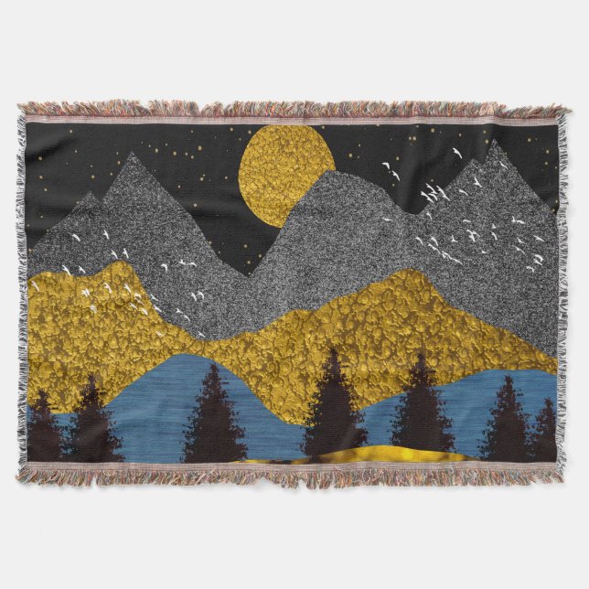 Golden Night Throw Blanket (Front)