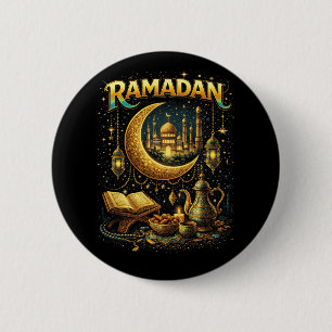 Golden Nights of Ramadan 6 Cm Round Badge