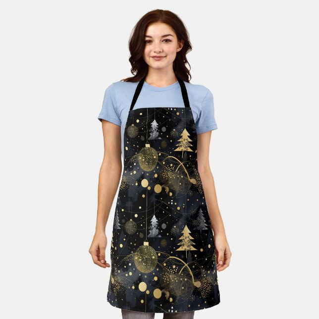 Golden Noir Christmas  Apron (Worn)
