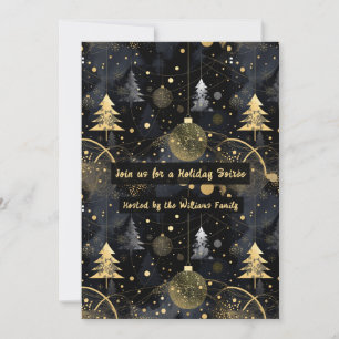 Golden Noir Christmas Invitation