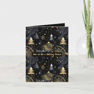 Golden Noir Christmas Invitation