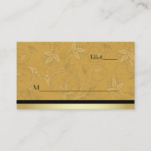 Golden Nouveau Fleur Wedding Place Card