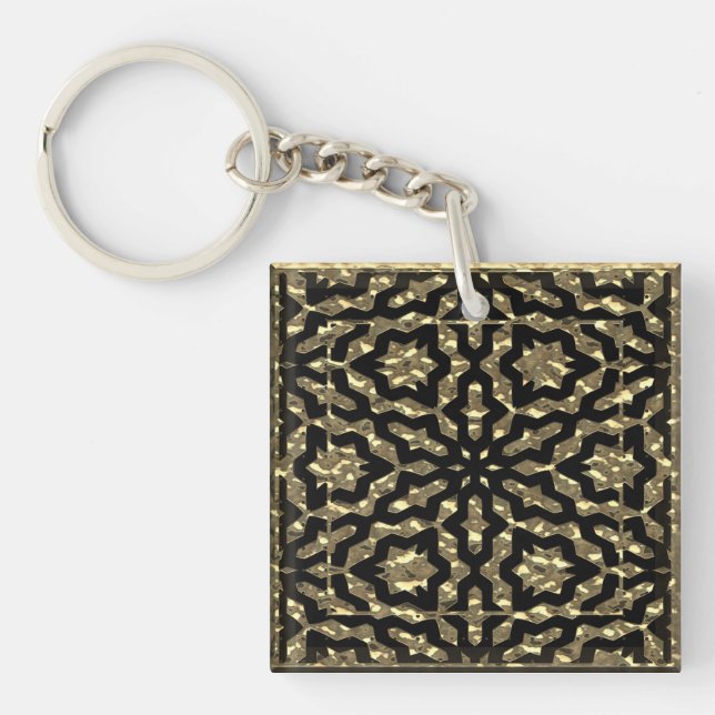 Golden Nuggets Pattern Key Ring (Front)