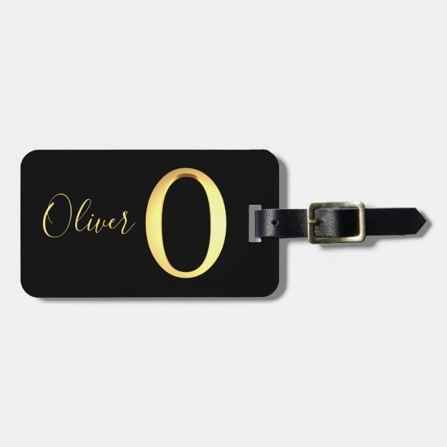 Golden O name Luggage Tag (Front Horizontal)