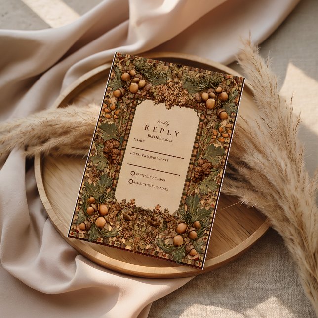 Golden Oak Forest Wedding RSVP Card (Creator Uploaded)