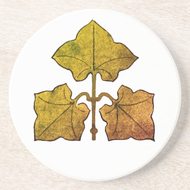 Golden Oak Leaf Coaster (Front)