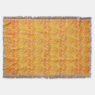 Golden Oak Leaves with Acorns Throw Blanket