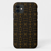 Golden Obsidian Tribal Ikat Pattern
