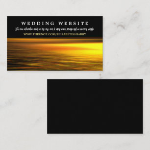 Golden Ocean, Elegant Beach Wedding Website Enclosure Card