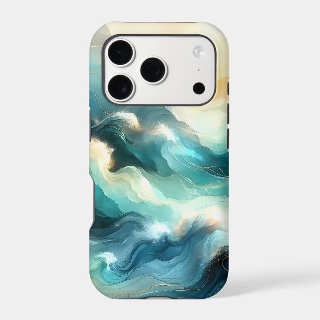 Golden Ocean Flow Abstract Waves (Back)