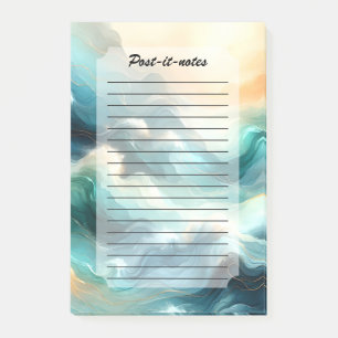 Golden Ocean Flow Abstract Waves Post-it Notes