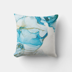 Golden ocean waves. Rich bright abstract picture.  Cushion