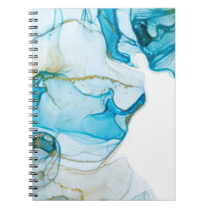 Golden ocean waves. Rich bright abstract picture. Notebook