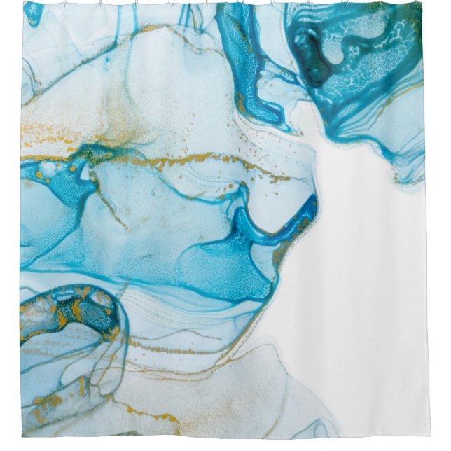 Golden ocean waves. Rich bright abstract picture.  Shower Curtain (Front)