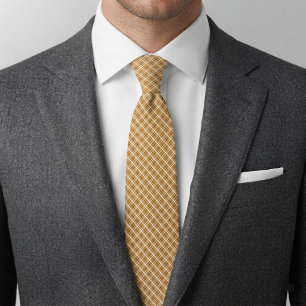 Golden Ochre Diamond Check Tie