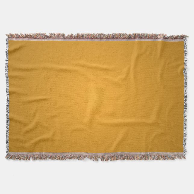 Golden Ochre Warm Tones Rustic Stylish Throw Blanket (Front)