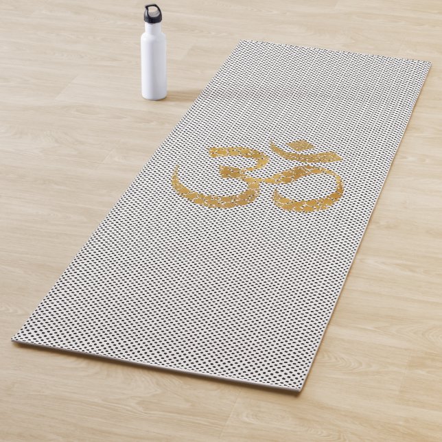 Golden Ohm Silhouette with Polka Dots Yoga Mat (In Situ)