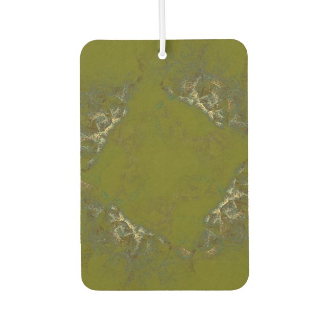 Golden olive abstract   car air freshener (Front)