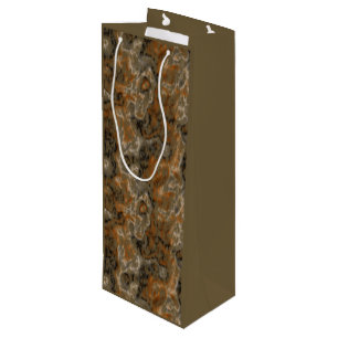 Golden Olive Marble Wine Gift Bag