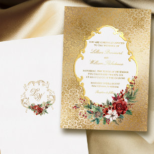Golden Opulence Christmas Floral Wedding