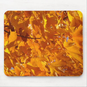 Golden Orange Autumn Leaves mousepad Quality