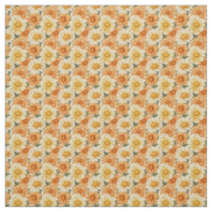 Golden Orange Chrysanthemum Autumn Garden Bloom Fabric
