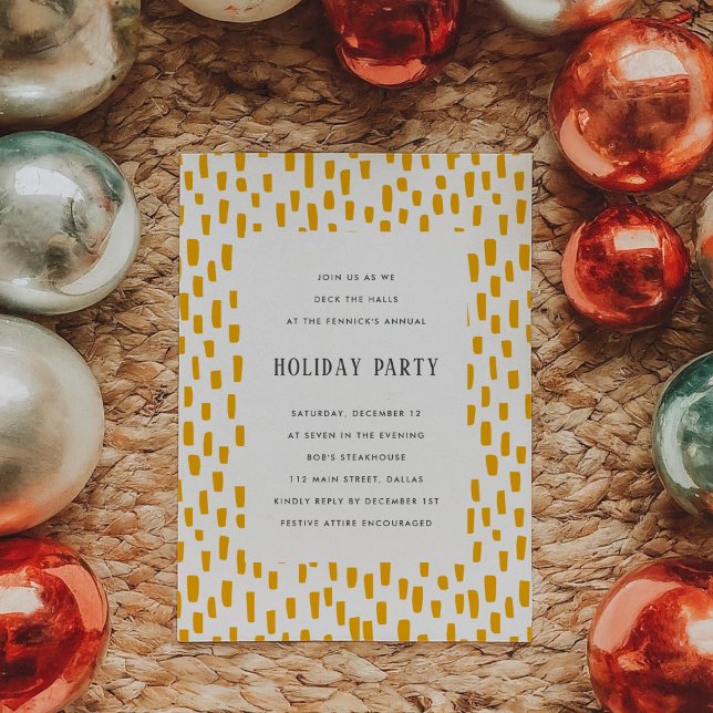 Golden Orange Dashing Holiday Party Invitation (Golden Orange Dashing Holiday Party Invitation)
