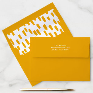 Golden Orange Dashing Return Address Envelope
