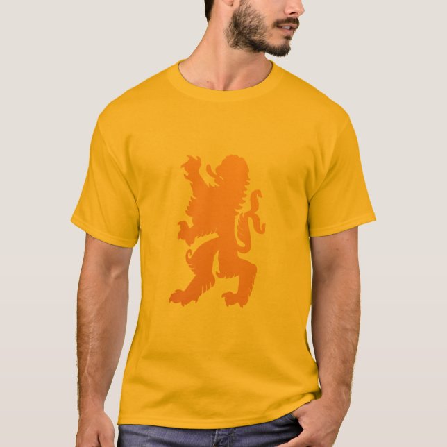Golden Orange Gradient Bavarian Lion T-Shirt (Front)