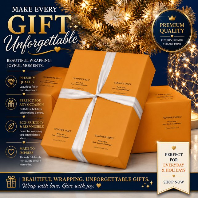Golden Orange Holiday Wrapping Paper (Creator Uploaded)