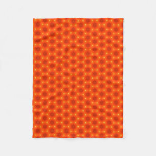 Golden Orange Honeycomb Hexagon Pattern Fleece Blanket