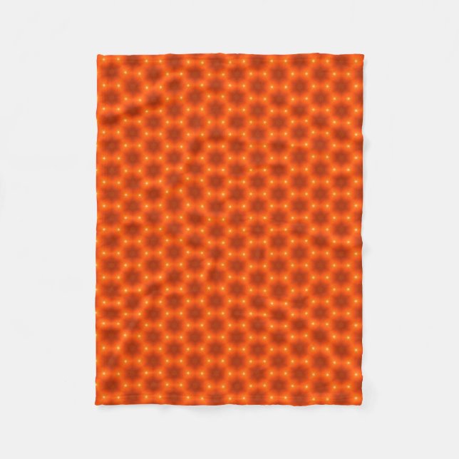 Golden Orange Honeycomb Hexagon Pattern Fleece Blanket (Front)