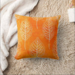 Golden Orange Leaf Pattern Pillow<br><div class="desc">Decorative throw pillows featuring a golden yellow leaf pattern on both sides.</div>