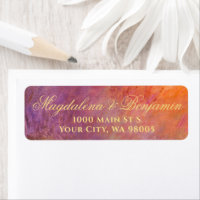 Golden Orange Purple Sunset Sky Monet Art Wedding